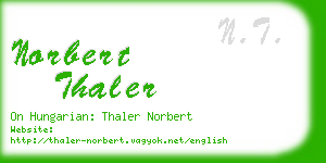 norbert thaler business card